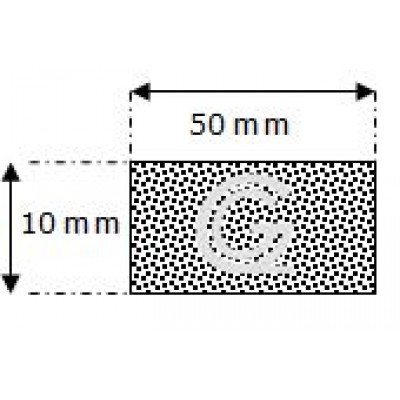 Rechthoekig mosrubber snoer | 10 x 50 mm | rol 25 meter